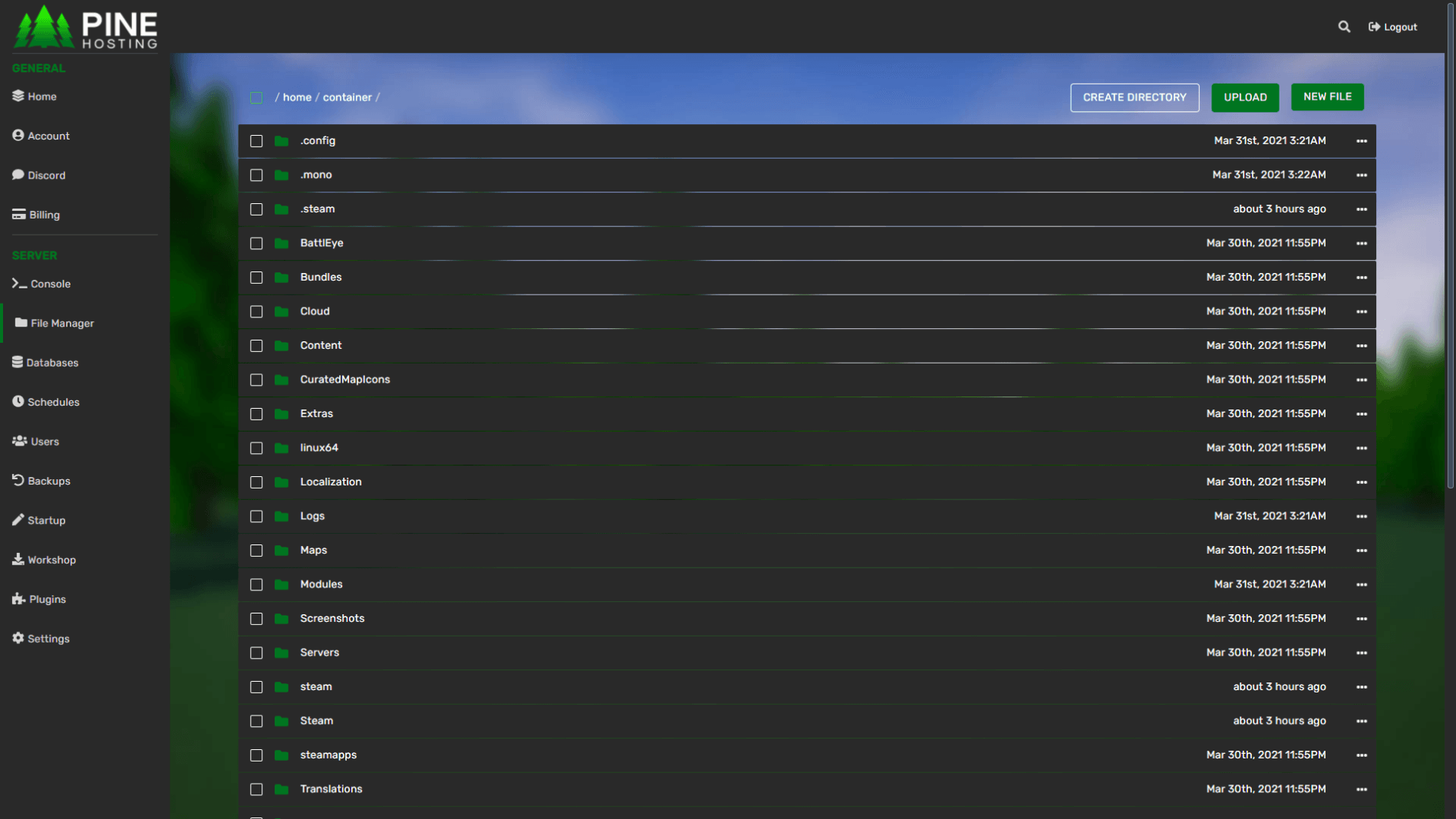 Pine Hosting Game Panel screenshot 3