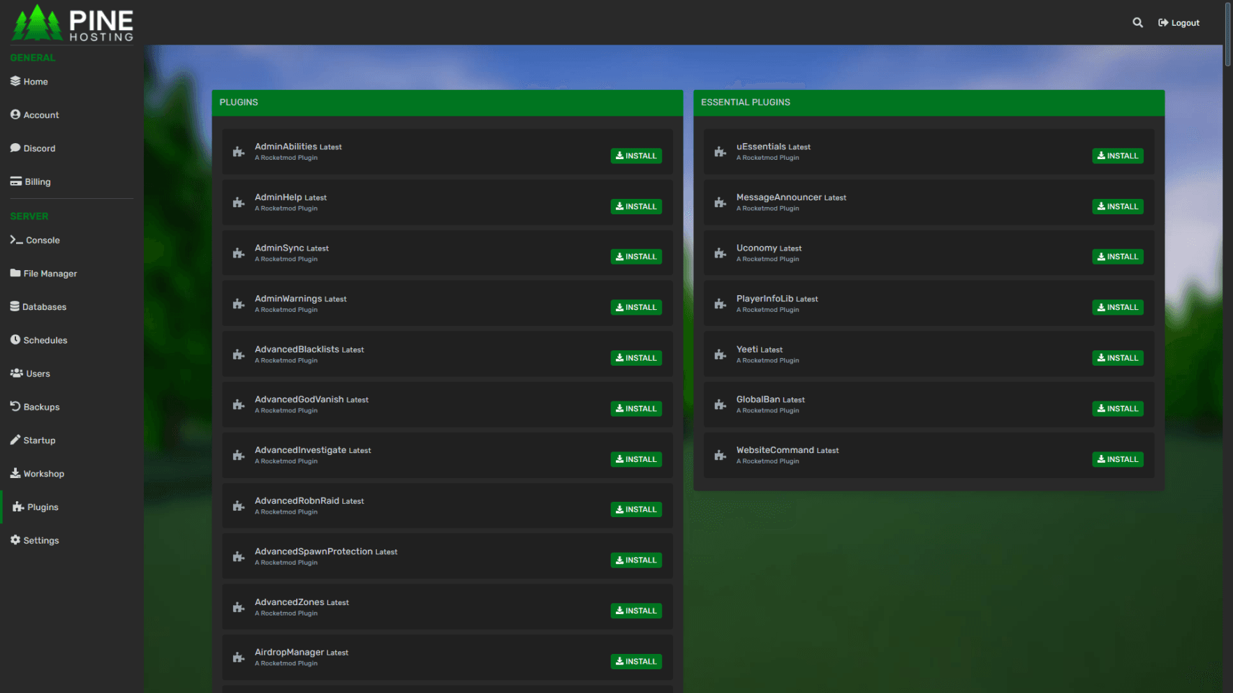 Pine Hosting Game Panel screenshot 4